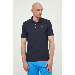 Polo tričko Lyle & Scott tmavomodrá barva, s aplikací