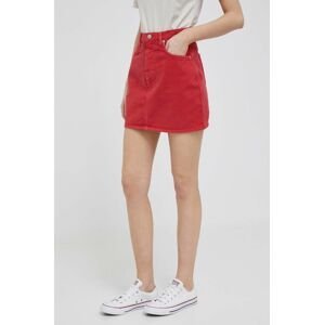 Džínová sukně Pepe Jeans červená barva, mini