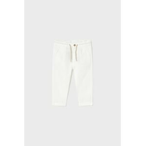 Kojenecké kalhoty Mayoral bílá barva, hladké