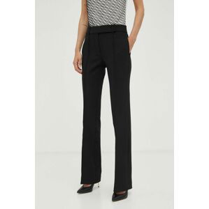 Kalhoty MICHAEL Michael Kors dámské, černá barva, jednoduché, medium waist