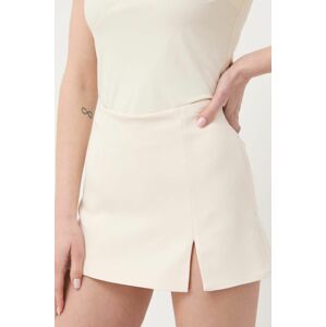 Kraťasy Elisabetta Franchi dámské, béžová barva, hladké, high waist