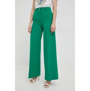 Kalhoty Liu Jo dámské, zelená barva, široké, high waist