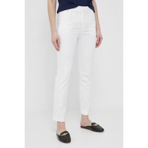 Kalhoty Lauren Ralph Lauren dámské, bílá barva, fason cargo, high waist, 200811955