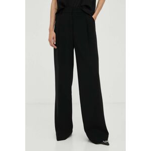 Kalhoty MICHAEL Michael Kors dámské, černá barva, jednoduché, high waist