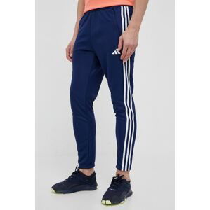 Tréninkové kalhoty adidas Performance Train Essentials 3-Stripes tmavomodrá barva, s aplikací, IB8169