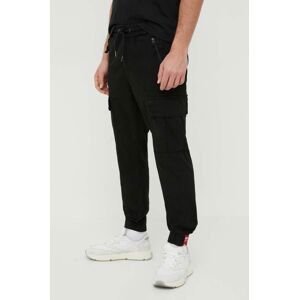 Bavlněné kalhoty Alpha Industries Ripstop Jogger černá barva, 116201.03