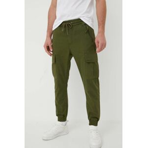 Bavlněné kalhoty Alpha Industries Ripstop Jogger zelená barva, 116201.142