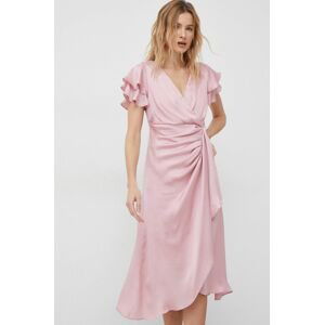 Šaty Dkny růžová barva, midi