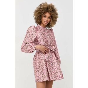 Šaty Custommade Lynett Jacquard růžová barva, mini