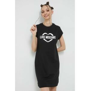 Šaty Love Moschino černá barva, mini