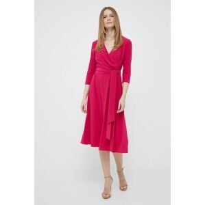 Šaty Lauren Ralph Lauren růžová barva, mini