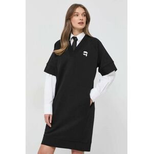 Šaty Karl Lagerfeld černá barva, mini, oversize