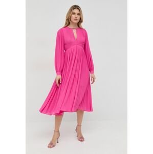 Šaty MICHAEL Michael Kors Růžová barva, midi