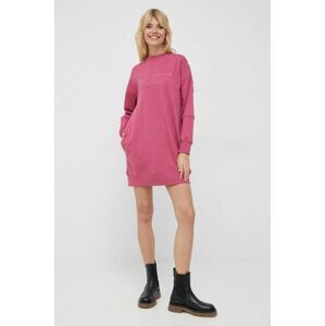 Bavlněné šaty Pepe Jeans Lexie fialová barva, mini, oversize