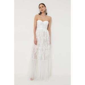 Šaty Elisabetta Franchi bílá barva, maxi