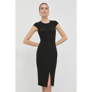 Šaty Elisabetta Franchi černá barva, midi