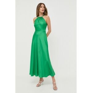 Hedvábné šaty Red Valentino zelená barva, maxi