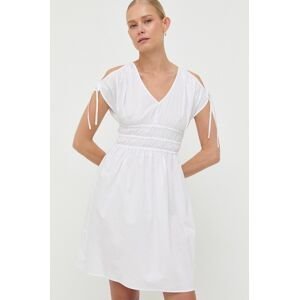 Bavlněné šaty Liu Jo bílá barva, mini