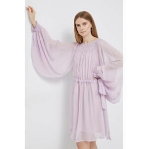 Šaty Emporio Armani fialová barva, mini