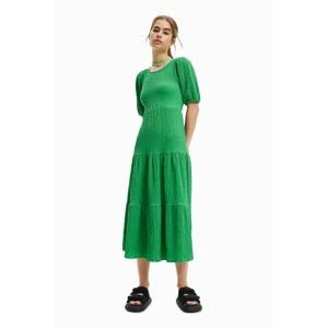 Šaty Desigual zelená barva, midi