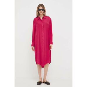 Šaty Sisley fialová barva, midi