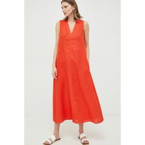 Plátěné šaty Max Mara Leisure červená barva, midi, oversize