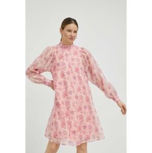 Šaty Bruuns Bazaar růžová barva, mini, oversize