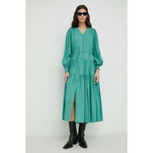 Šaty Bruuns Bazaar Rosebay Carline zelená barva, midi