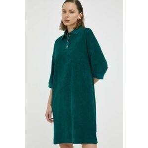Bavlněné šaty Marc O'Polo DENIM zelená barva, mini, oversize