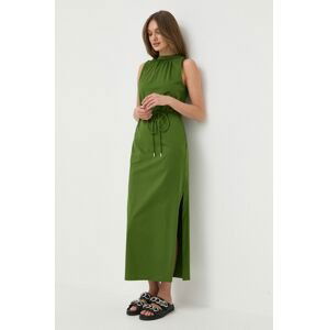 Bavlněné šaty Marella zelená barva, maxi
