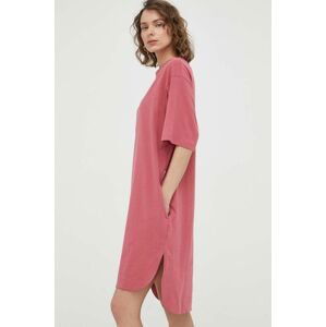 Bavlněné šaty G-Star Raw růžová barva, mini, oversize