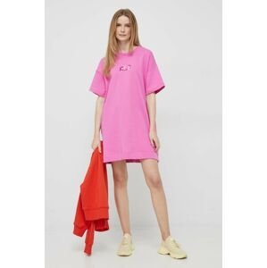 Šaty GAP růžová barva, mini, oversize