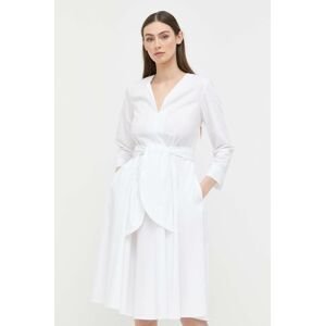 Bavlněné šaty MAX&Co. bílá barva, mini