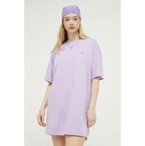 Bavlněné šaty Dickies fialová barva, mini, oversize