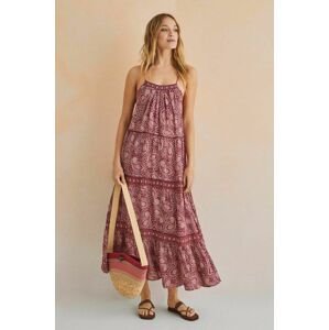 Šaty women'secret FOLK SUNSET fialová barva, maxi, oversize, 5545133