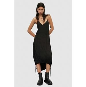 Šaty AllSaints černá barva, maxi, oversize