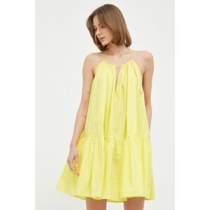 Bavlněné šaty Patrizia Pepe žlutá barva, mini