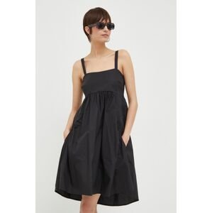Bavlněné šaty Artigli černá barva, mini