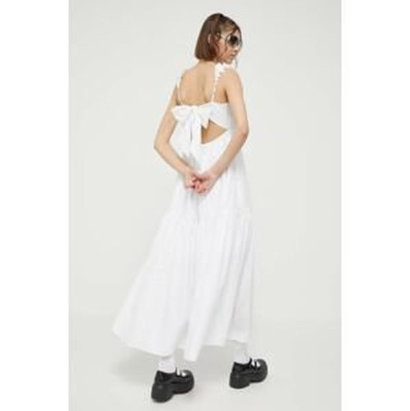 Šaty Abercrombie & Fitch bílá barva, maxi