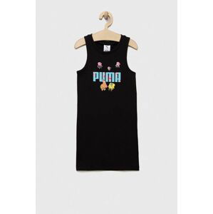 Dívčí šaty Puma PUMA x SPONGEBOB Tank Dress G černá barva, mini