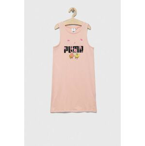Dívčí šaty Puma x SPONGEBOB růžová barva, mini