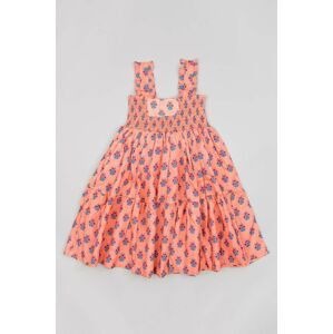 Dětské bavlněné šaty zippy růžová barva, mini