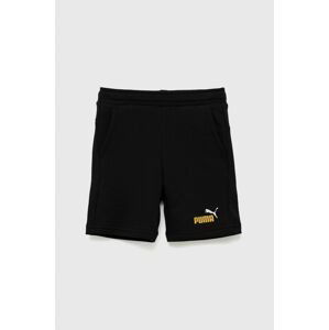 Dětské kraťasy Puma ESS+ 2 Col Shorts TR B černá barva, nastavitelný pas