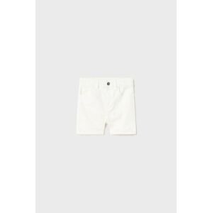Dětské bavlněné šortky Mayoral bílá barva, nastavitelný pas