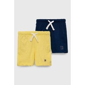 Dětské bavlněné šortky zippy 2-pack tmavomodrá barva, nastavitelný pas