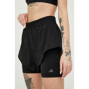 Tréninkové šortky adidas Performance HIIT dámské, černá barva, hladké, high waist