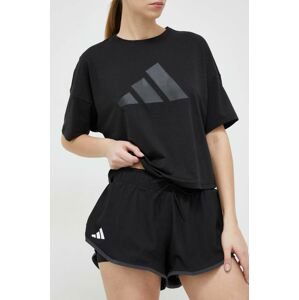 Tréninkové šortky adidas Performance Club černá barva, hladké, medium waist