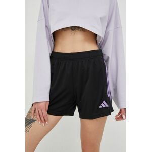 Tréninkové šortky adidas Performance Tiro 23 dámské, černá barva, s aplikací, high waist