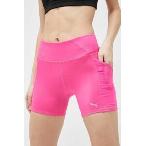 Běžecké šortky Puma Favorite růžová barva, high waist, 523177