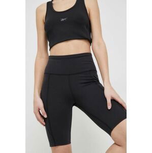 Tréninkové šortky Reebok LUX COLLECTION černá barva, hladké, high waist, HS7800.100028200